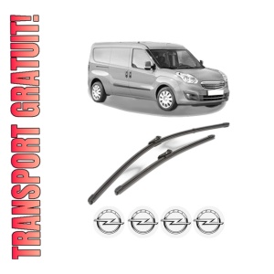 Set stergatoare OPEL COMBO Box Body/MPV (X12) din 2012-2016, pentru parbriz auto, 2 bucati, Valeo Silencio Xtrm, din cauciuc siliconat rezistent, 4 Stickere Auto OPEL