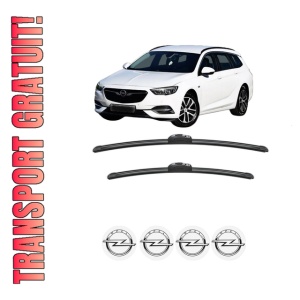 Set stergatoare OPEL INSIGNIA B Sports Tourer (Z18) din 2017-2018, pentru parbriz auto, 2 bucati, Bosch Aerotwin, din cauciuc siliconat rezistent, 4 Stickere Auto OPEL