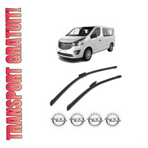 Set stergatoare OPEL VIVARO B Bus (X82) din 2014-2019, pentru parbriz auto, 2 bucati, Bosch Aerotwin Multi, din cauciuc siliconat rezistent, 4 Stickere Auto OPEL