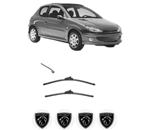 Set stergatoare PEUGEOT 206 Hatchback (2A/C) din 1998-2012, pentru parbriz auto, 2 bucati, Valeo Silencio, din cauciuc siliconat rezistent, 4 Stickere Auto PEUGEOT v34194