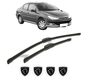 Set stergatoare PEUGEOT 206 Saloon din 2007-2008, pentru parbriz auto, 2 bucati, Bosch Aerotwin Retrofit, din cauciuc siliconat rezistent, 4 Stickere Auto PEUGEOT v44409