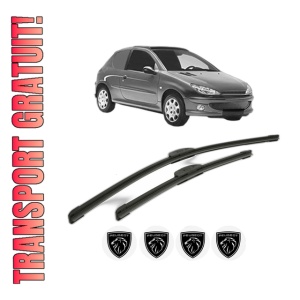 Set stergatoare PEUGEOT 206 Van din 2001-2009, pentru parbriz auto, 2 bucati, Bosch Aerotwin Retrofit, din cauciuc siliconat rezistent, 4 Stickere Auto PEUGEOT
