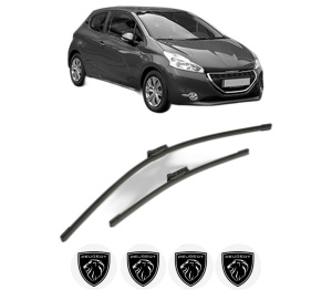 Set stergatoare PEUGEOT 208 Hatchback Van (CR_) din 2013-2019, pentru parbriz auto, 2 bucati, Bosch Aerotwin, din cauciuc siliconat rezistent, 4 Stickere Auto PEUGEOT v54969