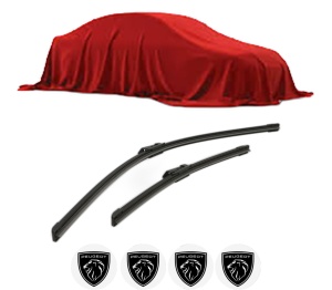 Set stergatoare PEUGEOT 3008 III (KA_, KB_, KC_) din 2023-2024, pentru parbriz auto, 2 bucati, Bosch Aerotwin, din cauciuc siliconat rezistent, 4 Stickere Auto PEUGEOT v53949