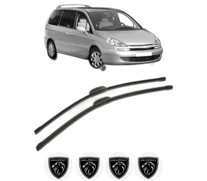Set stergatoare PEUGEOT 807 (EB_) din 2002-2009, pentru parbriz auto, 2 bucati, Bosch Aerotwin Retrofit, din cauciuc siliconat rezistent, 4 Stickere Auto PEUGEOT v43809