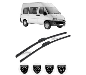 Set stergatoare PEUGEOT BOXER Bus (244, Z_) din 2001-2006, pentru parbriz auto, 2 bucati, Bosch Aerotwin Retrofit, din cauciuc siliconat rezistent, 4 Stickere Auto PEUGEOT v46109