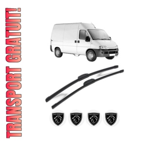 Set stergatoare PEUGEOT BOXER Van (244) din 2001-2009, pentru parbriz auto, 2 bucati, Bosch Aerotwin Retrofit, din cauciuc siliconat rezistent, 4 Stickere Auto PEUGEOT