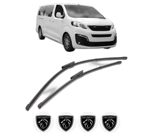 Set stergatoare PEUGEOT EXPERT Bus (V_) din 2016-2023, pentru parbriz auto, 2 bucati, Valeo Silencio Xtrm, din cauciuc siliconat rezistent, 4 Stickere Auto PEUGEOT v35394