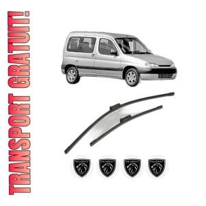 Set stergatoare PEUGEOT PARTNER MPV (5_, G_) din 1996-2015, pentru parbriz auto, 2 bucati, Bosch Aerotwin, din cauciuc siliconat rezistent, 4 Stickere Auto PEUGEOT