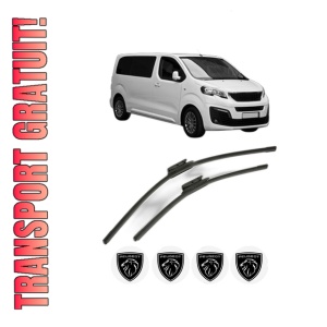 Set stergatoare PEUGEOT TRAVELLER Bus (V_) din 2016-2023, pentru parbriz auto, 2 bucati, Bosch Aerotwin, din cauciuc siliconat rezistent, 4 Stickere Auto PEUGEOT