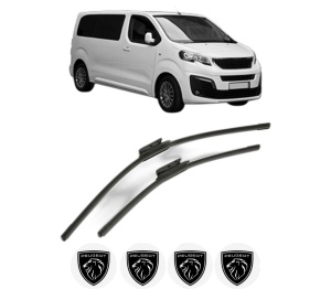 Set stergatoare PEUGEOT TRAVELLER Bus (V_) din 2016-2023, pentru parbriz auto, 2 bucati, Bosch Aerotwin, din cauciuc siliconat rezistent, 4 Stickere Auto PEUGEOT v54669