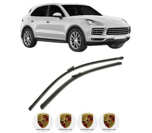 Set stergatoare PORSCHE CAYENNE (9YA) din 2017-2021, pentru parbriz auto, 2 bucati, Bosch Aerotwin, din cauciuc siliconat rezistent, 4 Stickere Auto PORSCHE v52929