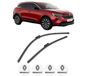Set stergatoare RENAULT AUSTRAL din 2022, pentru parbriz auto, 2 bucati, Valeo Silencio Xtrm, din cauciuc siliconat rezistent, 4 Stickere Auto RENAULT v36054