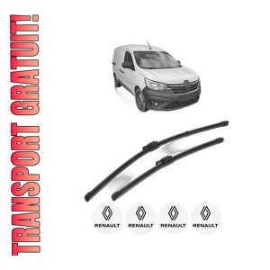 Set stergatoare RENAULT EXPRESS Box Body/MPV din 2021, pentru parbriz auto, 2 bucati, Valeo Silencio Xtrm, din cauciuc siliconat rezistent, 4 Stickere Auto RENAULT