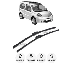 Set stergatoare RENAULT KANGOO BE BOP (KW0/1_) din 2009-2012, pentru parbriz auto, 2 bucati, Bosch Aerotwin Retrofit, din cauciuc siliconat rezistent, 4 Stickere Auto RENAULT v46049
