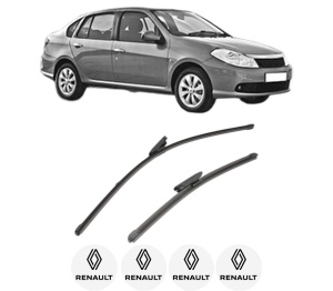 Set stergatoare RENAULT THALIA II (LU_) din 2008-2014, pentru parbriz auto, 2 bucati, Valeo Silencio Xtrm, din cauciuc siliconat rezistent, 4 Stickere Auto RENAULT v39774