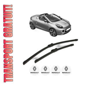 Set stergatoare RENAULT WIND (E4M_) din 2010-2011, pentru parbriz auto, 2 bucati, Bosch Aerotwin, din cauciuc siliconat rezistent, 4 Stickere Auto RENAULT