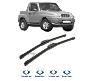 Set stergatoare SSANGYONG KORANDO Cabrio (KJ) din 1997-2002, pentru parbriz auto, 2 bucati, Bosch Aerotwin Retrofit, din cauciuc siliconat rezistent, 4 Stickere Auto SSANGYONG v41699