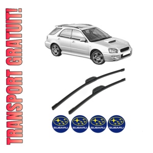 Set stergatoare SUBARU IMPREZA Estate (GG) din 2000-2006, pentru parbriz auto, 2 bucati, Bosch Aerotwin Retrofit, din cauciuc siliconat rezistent, 4 Stickere Auto SUBARU