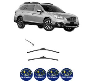 Set stergatoare SUBARU OUTBACK (BS) din 2014-2015, pentru parbriz auto, 2 bucati, Valeo Silencio, din cauciuc siliconat rezistent, 4 Stickere Auto SUBARU v34134