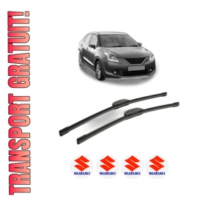 Set stergatoare SUZUKI BALENO (FW, EW) din 2016, pentru parbriz auto, 2 bucati, Bosch Aerotwin Retrofit, din cauciuc siliconat rezistent, 4 Stickere Auto SUZUKI
