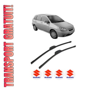 Set stergatoare SUZUKI LIANA Hatchback din 2001-2005, pentru parbriz auto, 2 bucati, Bosch Aerotwin Retrofit, din cauciuc siliconat rezistent, 4 Stickere Auto SUZUKI