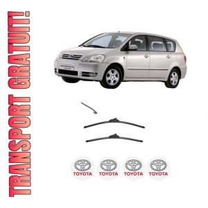 Set stergatoare TOYOTA AVENSIS VERSO (_M2_) din 2001-2010, pentru parbriz auto, 2 bucati, Valeo Silencio, din cauciuc siliconat rezistent, 4 Stickere Auto TOYOTA