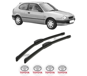 Set stergatoare TOYOTA COROLLA Compact (_E11_) din 1997-2000, pentru parbriz auto, 2 bucati, Bosch Aerotwin Retrofit, din cauciuc siliconat rezistent, 4 Stickere Auto TOYOTA v41219