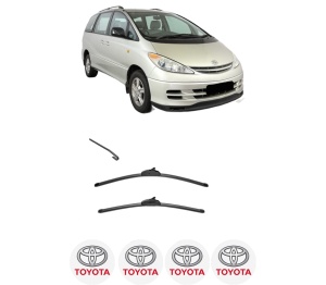 Set stergatoare TOYOTA PREVIA III (_R2_, _R5_) din 2005, pentru parbriz auto, 2 bucati, Valeo Silencio, din cauciuc siliconat rezistent, 4 Stickere Auto TOYOTA v34074