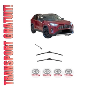 Set stergatoare TOYOTA RAV 4 V (_A5_, _H5_) din 2018-2020, pentru parbriz auto, 2 bucati, Valeo Silencio, din cauciuc siliconat rezistent, 4 Stickere Auto TOYOTA