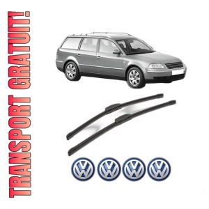 Set stergatoare Volkswagen PASSAT B5.5 Variant (3B6) din 2000-2005, pentru parbriz auto, 2 bucati, Bosch Aerotwin Retrofit, din cauciuc siliconat rezistent, 4 Stickere Auto Volkswagen