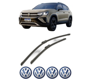 Set stergatoare Volkswagen TAOS (CL1, CP1, CQ1) din 2020-2021, pentru parbriz auto, 2 bucati, Bosch Aerotwin, din cauciuc siliconat rezistent, 4 Stickere Auto Volkswagen v52069