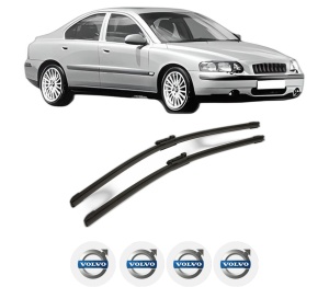 Set stergatoare VOLVO S60 I (384) din 2000-2010, pentru parbriz auto, 2 bucati, Bosch Aerotwin, din cauciuc siliconat rezistent, 4 Stickere Auto VOLVO v43139