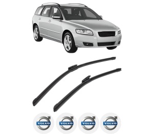 Set stergatoare VOLVO V50 (545) din 2003-2012, pentru parbriz auto, 2 bucati, Bosch Aerotwin Multi, din cauciuc siliconat rezistent, 4 Stickere Auto VOLVO v53649