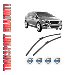 Set stergatoare VOLVO XC60 I SUV (156) din 2008-2017, pentru parbriz auto, 2 bucati, Valeo Silencio Xtrm, din cauciuc siliconat rezistent, 4 Stickere Auto VOLVO