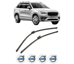 Set stergatoare VOLVO XC90 II (256) din 2014-2022, pentru parbriz auto, 2 bucati, Valeo Silencio Xtrm, din cauciuc siliconat rezistent, 4 Stickere Auto VOLVO v35514