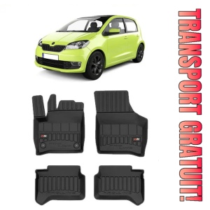 Skoda Citigo-E IV, Hatchback, Din 09.2019 - Prezent , Set Covorase Auto Tip Tavita Premium 3D, din cauciuc