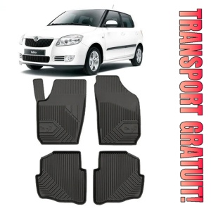 Skoda Fabia I Din 2000 - 2007, Suv , Set Covorase Auto Tip Tavita Premium 3D, din cauciuc
