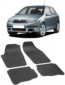Skoda Fabia I, Sedan, fabricat din 2000 - 2007, set covorase auto dedicate, din cauciuc 100% Premium accesorii pentru autoturismul tau - masina v157459
