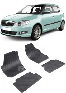 Skoda Fabia II fabricat din 03.2007 - 10.2014, Hatchback, set covorase auto dedicate, din cauciuc 100% Premium accesorii pentru autoturismul tau - masina v151276