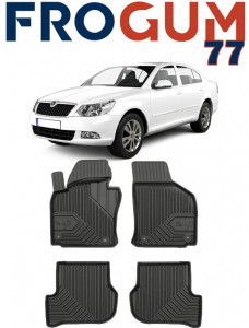 Skoda Octavia II Rs Din 03.2004 - 01.2013, Hatchback , Set Covorase Auto Tip Tavita Premium 3D, din cauciuc accesorii pentru autoturismul tau - masina v164439