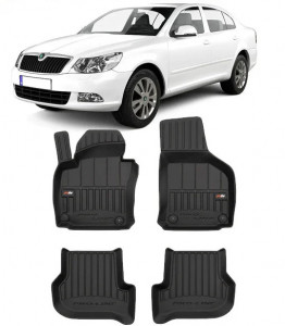 Skoda Octavia II Scout, Hatchback, Din 03.2004 - 01.2013 , Set Covorase Auto Tip Tavita Premium 3D, din cauciuc accesorii pentru autoturismul tau - masina v172124