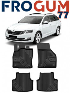 Skoda Octavia III Rs Din 05.2013 - 05.2020, Combi , Set Covorase Auto Tip Tavita Premium 3D, din cauciuc accesorii pentru autoturismul tau - masina v168786