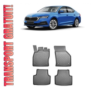 Skoda Octavia IV, Hatchback, Din 06.2020 - Prezent , Set Covorase Auto Tip Tavita Premium 3D, din cauciuc