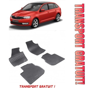 Skoda Rapid, Hatchback, fabricat din 10.2012 - 03.2019, set covorase auto dedicate, din cauciuc 100% Premium - Transport Gratuit