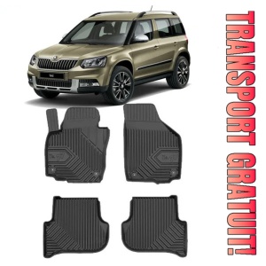 Skoda Yeti Din 06.2009 - 11.2017, Suv , Set Covorase Auto Tip Tavita Premium 3D, din cauciuc