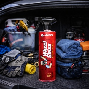 Solutie curatare jante AMOS Wheel Shine, curatare si ingrijire, indeparteaza praf de frana si particule metalice, indicator violet, fara reziduuri, cantitate 500 ml - Img 6