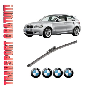 Stergator lamela spate BMW Seria 1 (E87) din 2004 - 2011, pentru luneta auto, Valeo Silencio Xtrm, din cauciuc siliconat rezistent, 4 Stickere Auto BMW