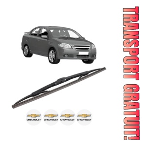 Stergator lamela spate CHEVROLET AVEO / KALOS Hatchback (T250, T255) din 2007 - 2012, pentru luneta auto, Bosch Twin, din cauciuc siliconat rezistent, 4 Stickere Auto CHEVROLET