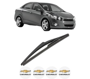 Stergator lamela spate CHEVROLET AVEO Saloon (T300) din 2011 - 2015, pentru luneta auto, Valeo Silencio, din cauciuc siliconat rezistent, 4 Stickere Auto CHEVROLET v20074